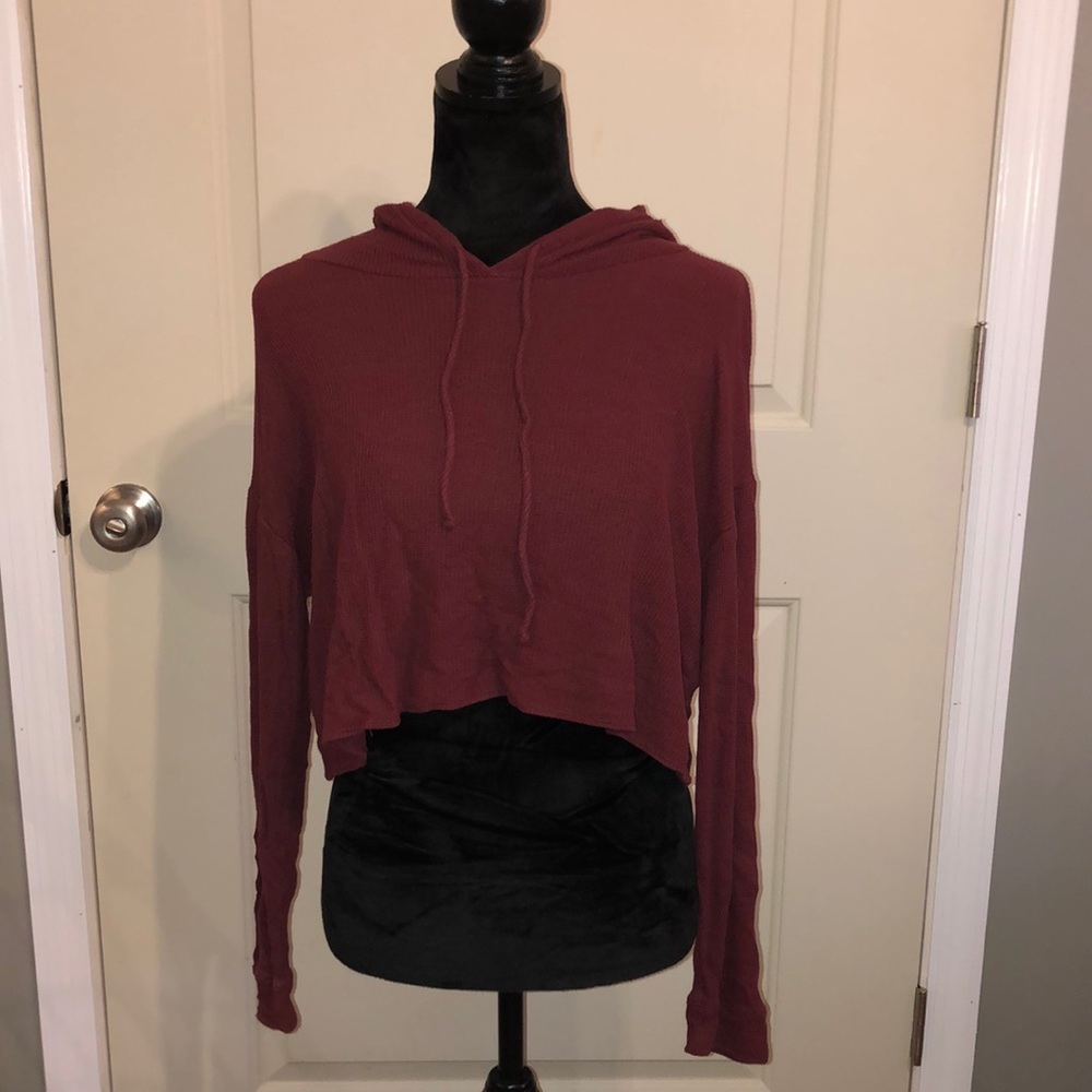 IVY + MAIN wine sweater crop top